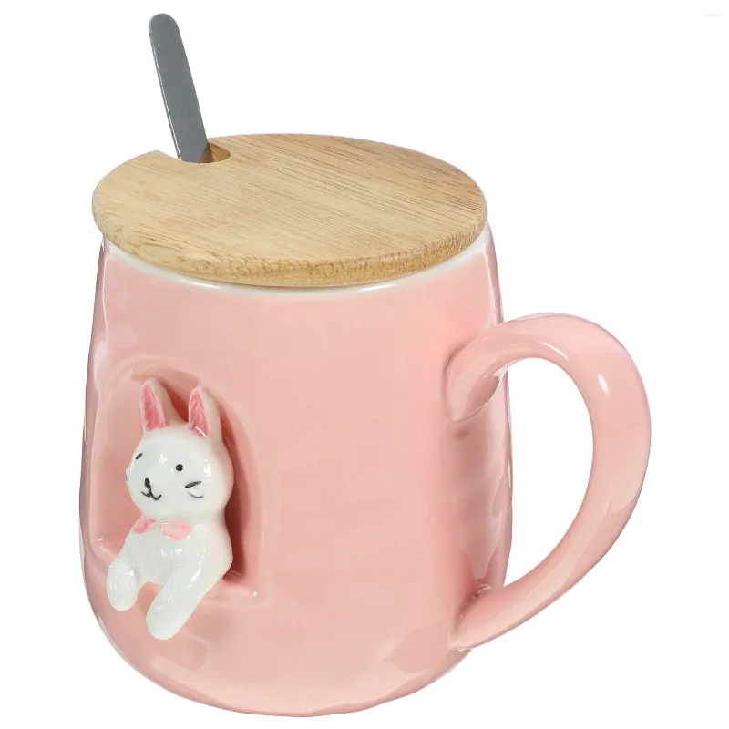 Kubki Girly Heart Bug Mug Office Sok śniadaniowy Puchar Spill Proof Coffee Pojemnik na napój ceramiki mlecznej