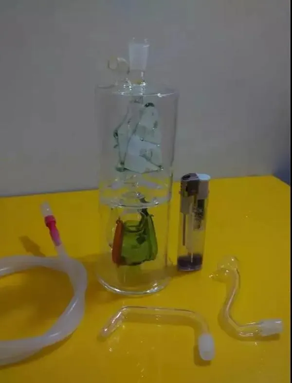 A 01 hauteur Bongglass Klein Recycler plates-formes pétrolières conduite d'eau pomme de douche Perc Bong tuyaux en verre narguilés ZZ