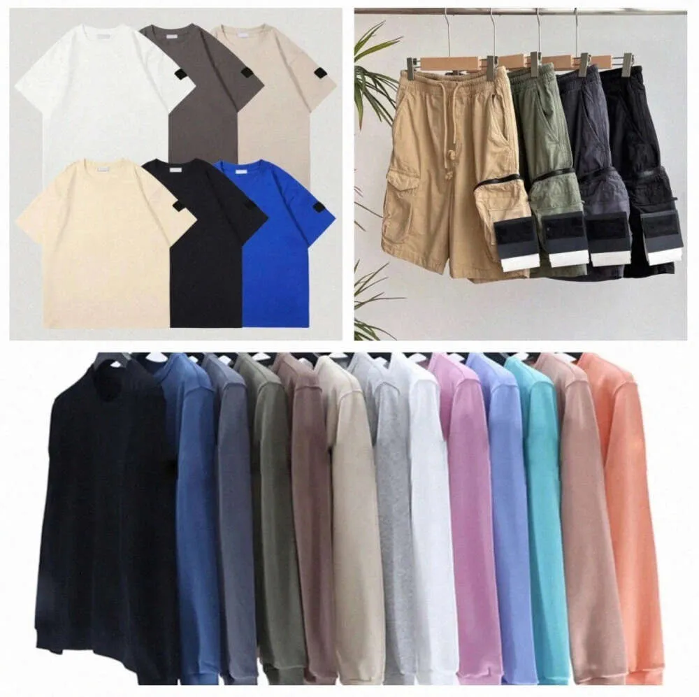 Designer T Shirt Men Shorts Compase Haft Forefband Bluza Bluza Bawełna koszula Krótkie rękawie Tshirt Długie pullover z kapturem Sweter Spodnie 44123ess