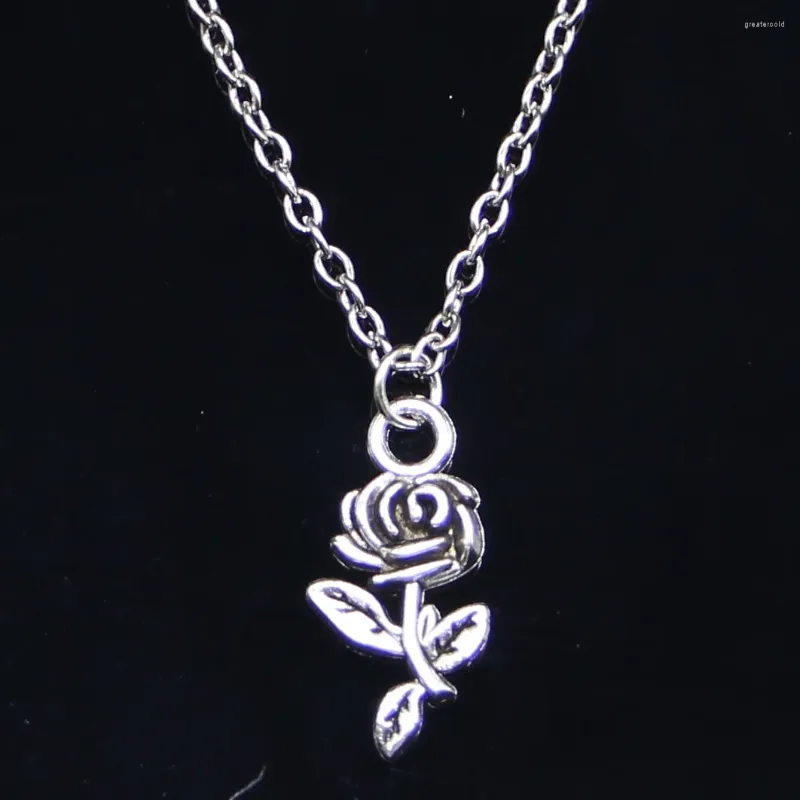 Łańcuchy 20pcs Modny naszyjnik 21 mm kwiat róża wisiorki Krótkie kobiety mężczyźni mężczyźni Colar prezent biżuteria Choker