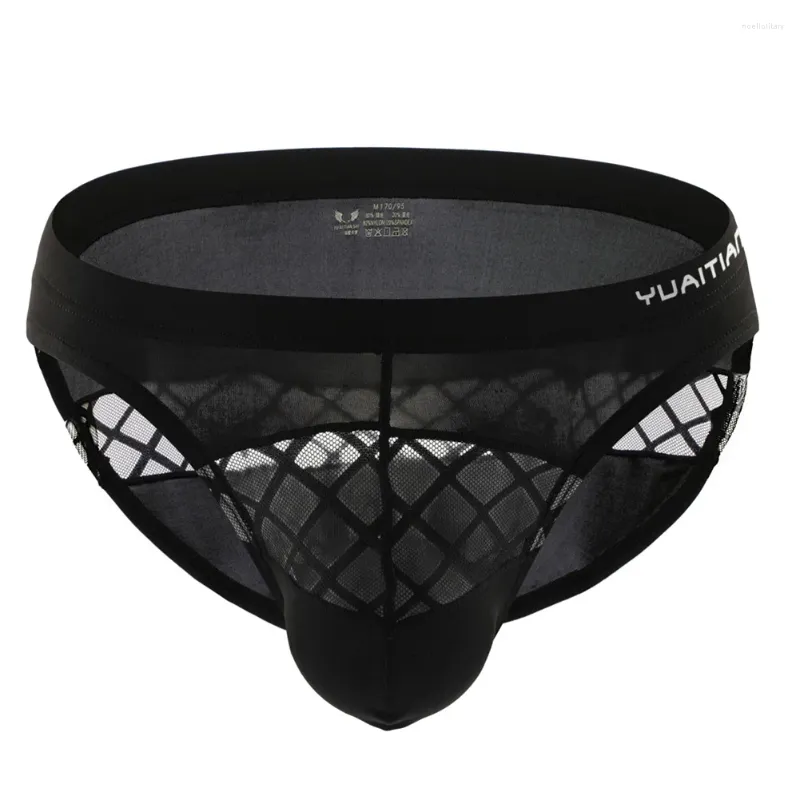 Mutande da uomo Slip sexy Intimo bikini estremamente sottile Maglia a vita bassa Trasparente Tinta unita Traspirante Costume da bagno corto