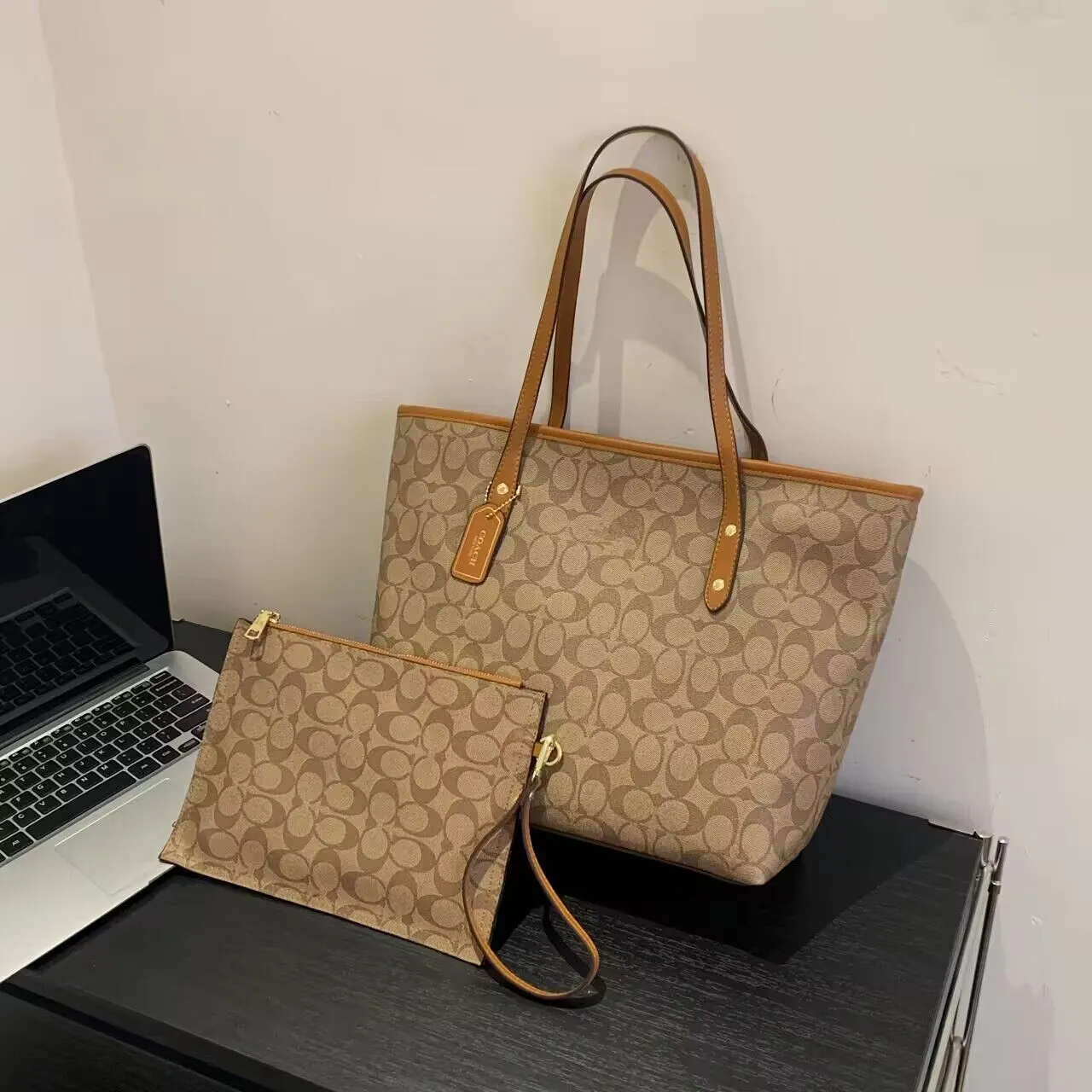 2Eew High Quality 2st Set Set Top Quality Women Leather Handväska Luxury Plånbok Purses Crossbody Designer Bag Crossbody Bag