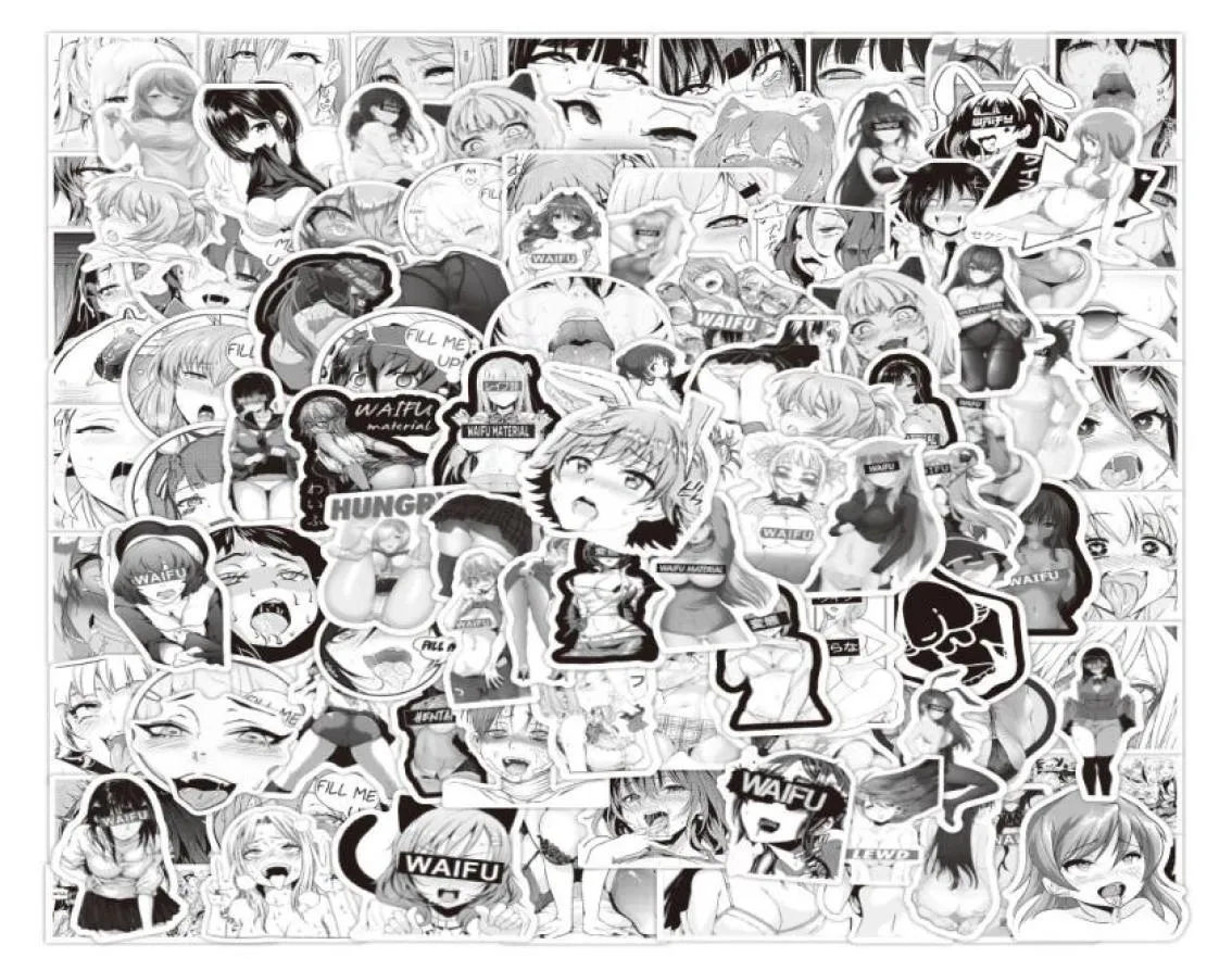 Car sticker 10/50/100pcs Anime Sexy Pinup Girl Hentai Waifu Stickers for Laptop Phone Case Guitar Car Skateboard Black and White Decal8953353