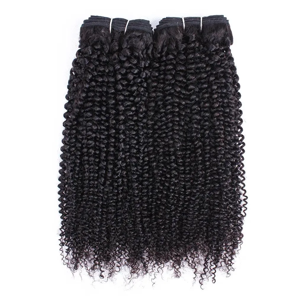 Trames Couleur naturelle Afro crépus bouclés cheveux humains paquets Double trame 2/3Pc Remy indien cheveux humains tissage 1026 pouces aucun rejet 9095 g/P