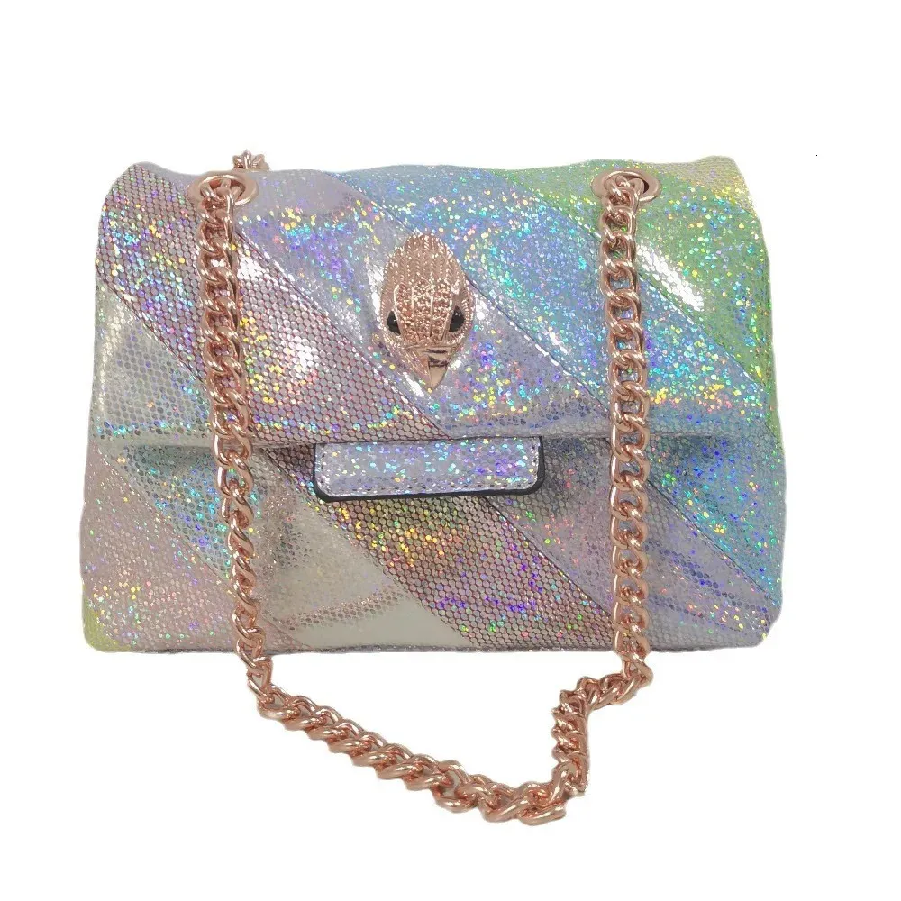 Mini bolso de mujer con purpurina brillante y arcoíris, bolso cruzado con lentejuelas coloridas, 240103