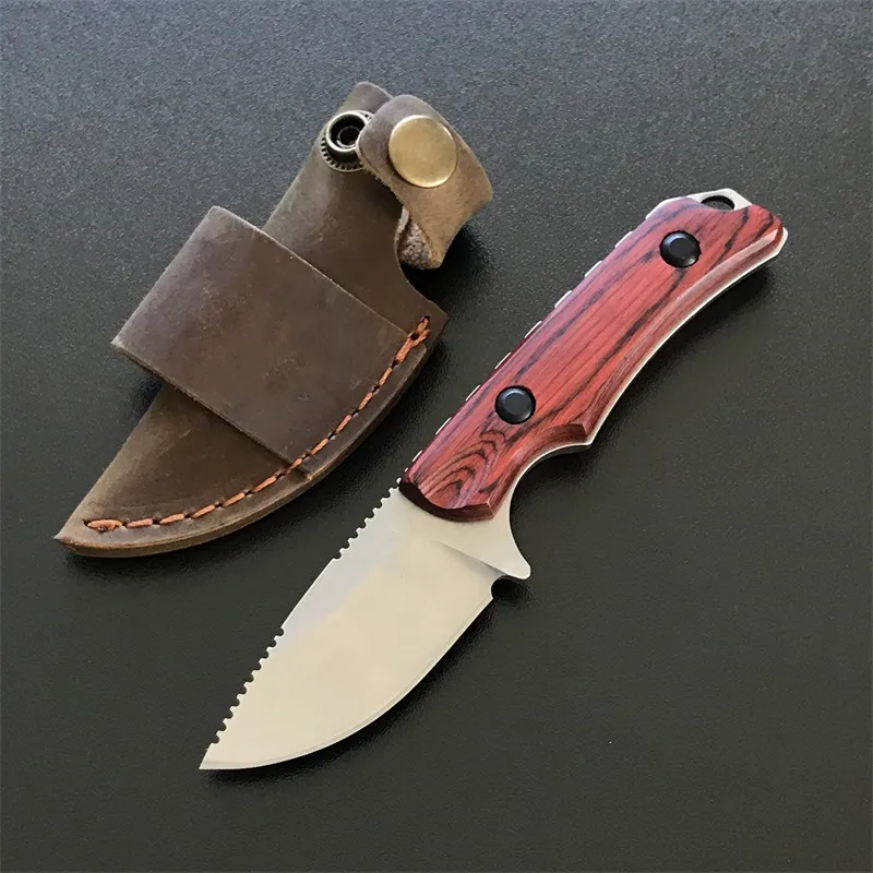 Special offerBM BM15017 Survival Straight Knife 8Cr13Mov Satin Drop Point Blade Full Tang Rosewood Handle Outdoor Camping Hiking Fixed Blade Knives