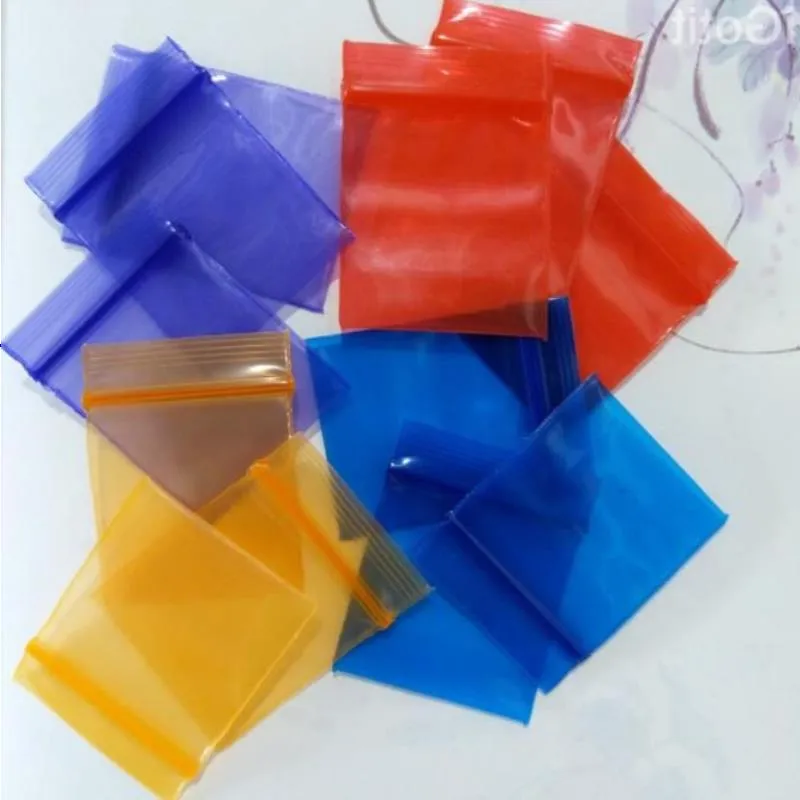 100pcs Thick Transparent Small Plastic Bags Baggies Zip Zipped Lock Reclosable Clear Poly Bag Food Storage 3*4cm20 Silk Color Ziplock B Ccld