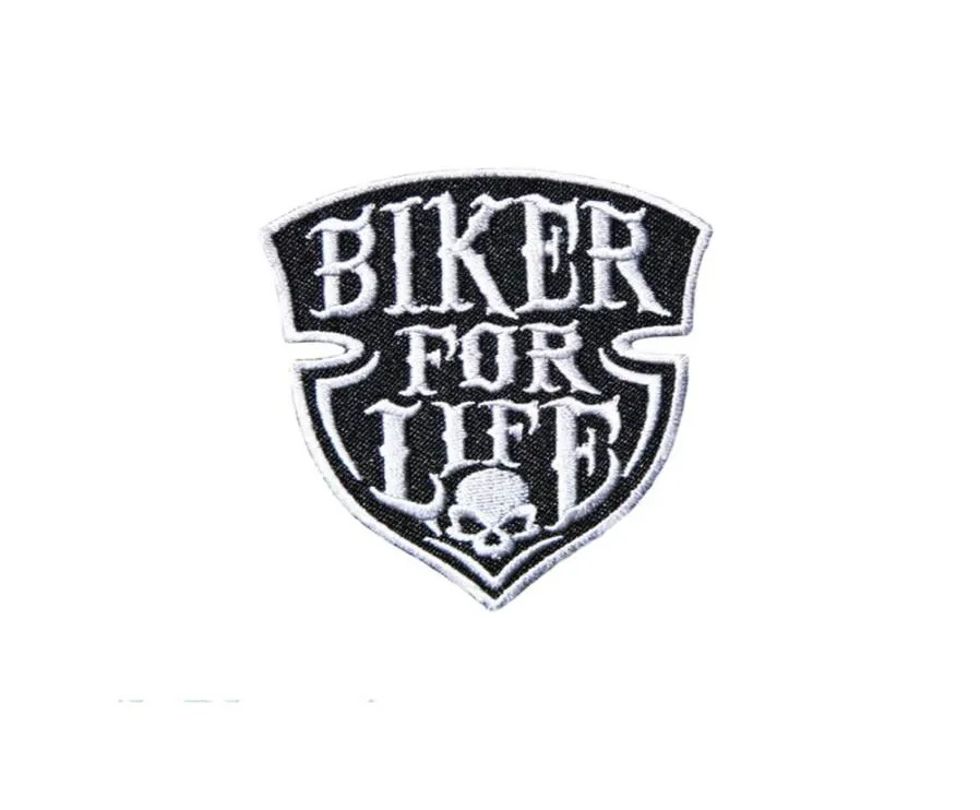 BIKER FOR LIFE MC Club Patch brodé taille avant pour vêtements fer sur applique 1609541