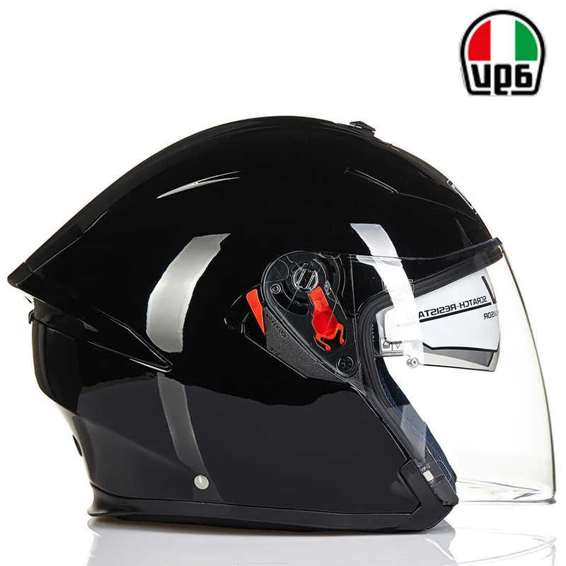 Helmets Moto AGV Motorcycle Design Safety Comfort Defective Agv K5 for Men and Women Riding Double Lens Half Helmet Motorcycle Equipment CANK