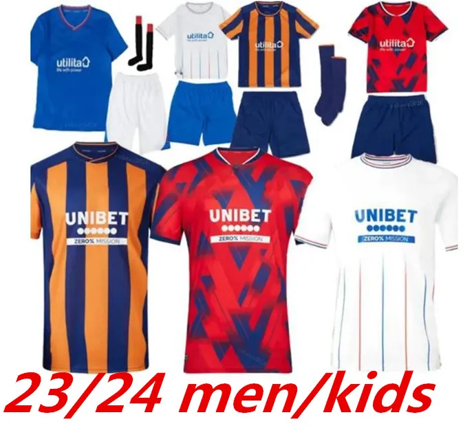 23 24 Rangers maglie da calcio 2023 2024 Away Glasgow COLAK ROOFE LUNDSTRAM HAGI BARKER MORELOS TAVERNIER KENT TILLMAN FC FASHION JR Maglia da calcio Uomo Bambini Kit Ragazzi 999