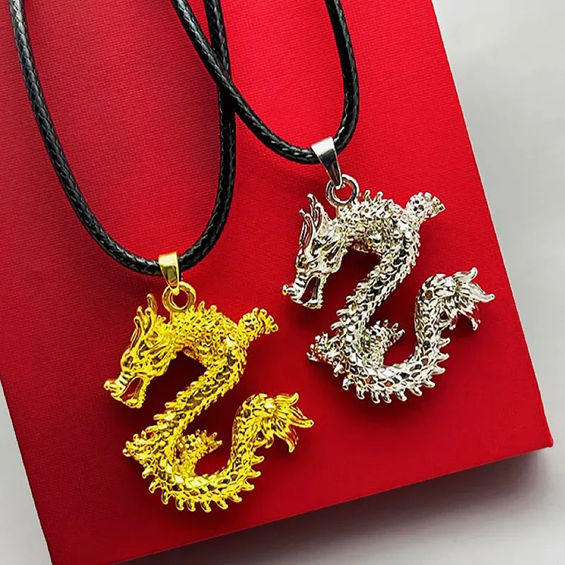 Collier Dragon pour femmes, mascotte porte-bonheur, bijoux décoratifs, cadeau, Style chinois, douze pendentifs Dragon du zodiaque, 2024, 240104