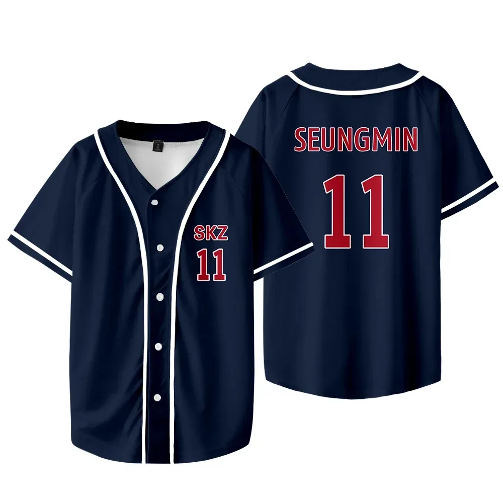 Stray Kids Seungmin ベースボールシャツ Wholesale Stray Kids SKZ Baseball Jersey T Shirt – Short Sleeve