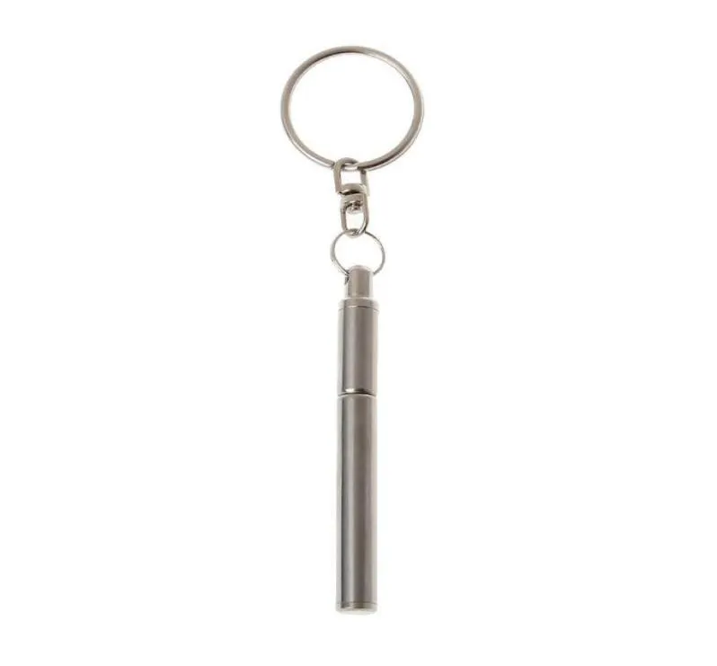 Porte-clés Portable en acier inoxydable, stylo à bille, porte-clés en métal, outils 3222091