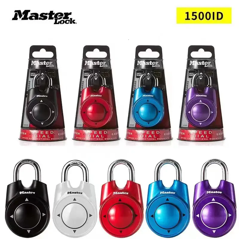 Master Lock 1500ID Cadenas portable Serrure de salle d'évasion Gym École Club Serrure d'armoire Code combiné Serrure de porte directionnelle sans clé 240104