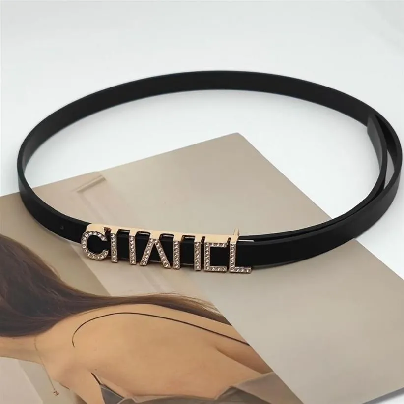 Ontwerpers Kristal Riemen Metalen Letter Gladde Gesp Riem Dames Luxe Mode Jurk Jeans Smalle Tailleband Accessoires Dames Simpl3227