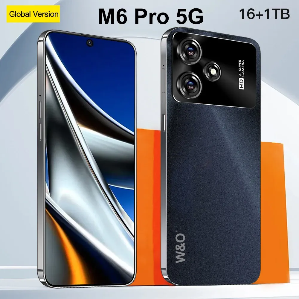 M6 Pro 5G Tablet Smartphone 8800mAh Batterie 16 Go + 1 To 7.3 "HD Téléphone mobile Octa-Core Téléphone cellulaire bon marché Android Téléphone gratuit