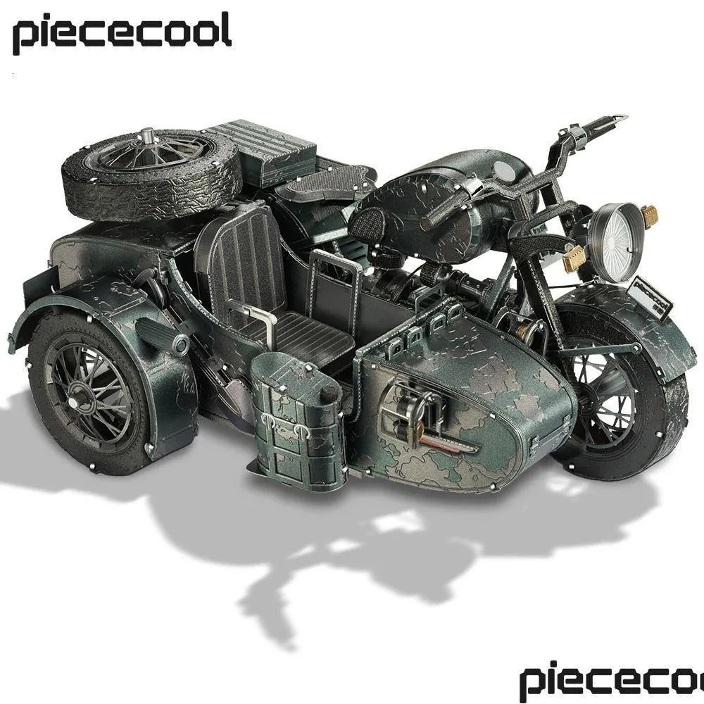 3D Puzzles Piececool Metal 750 Motorcycle Assembly Model Kits Diy Toy Christmas Birthday Gifts Jigsaw Home Decoration 231219 Drop De Dheds