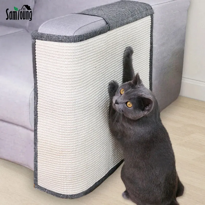 Cat Scratcher Board Pad Sisal Cat Toy Sofa Furniture Protector Cat Claw Training Cat Scratching Post Paw Pad With Invisible Nail 240103