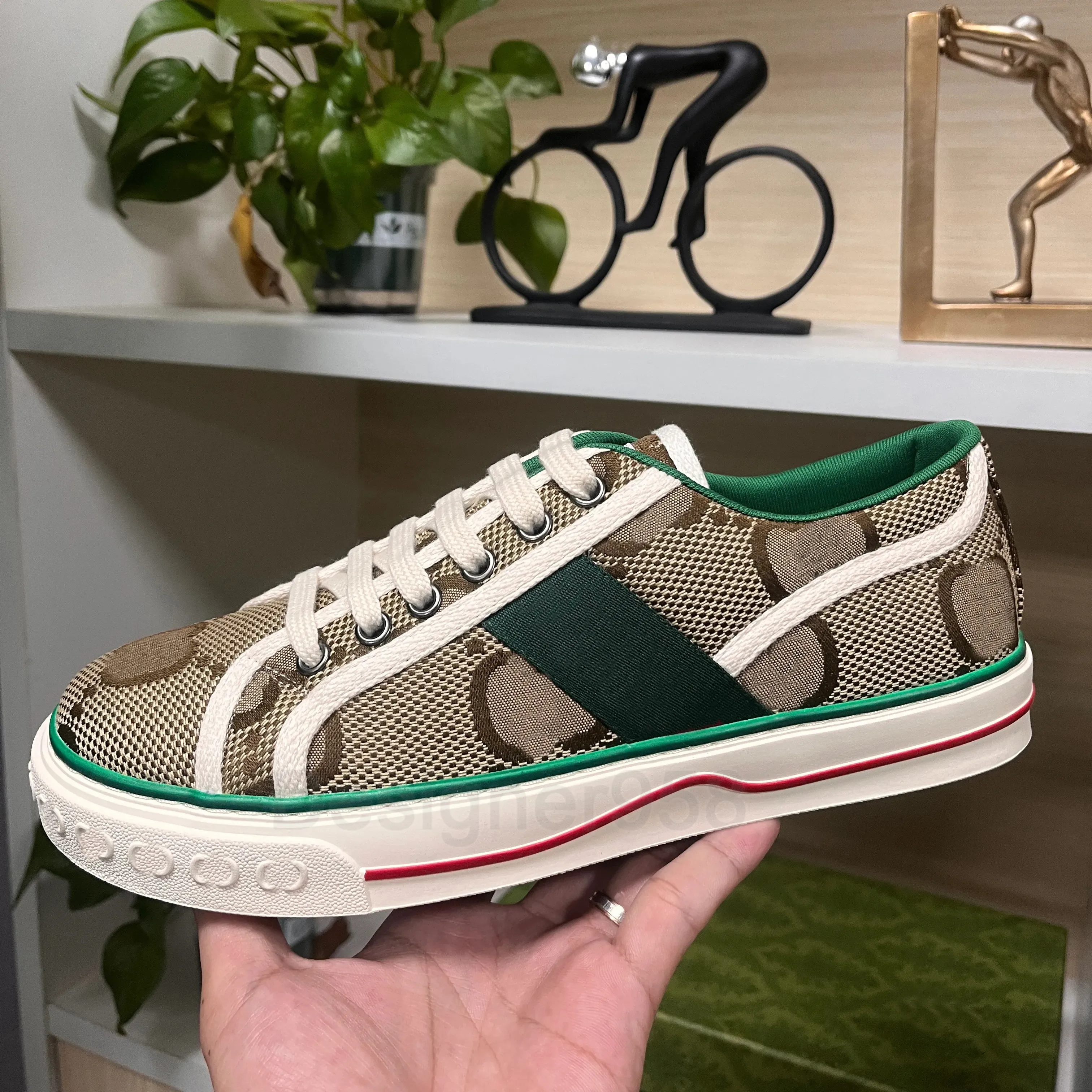 Designer sneakers 1977 tennis canvas shoes low cut washed jacquard denim shoe stripe rubber trainers embroidered platform vintage retro sneaker