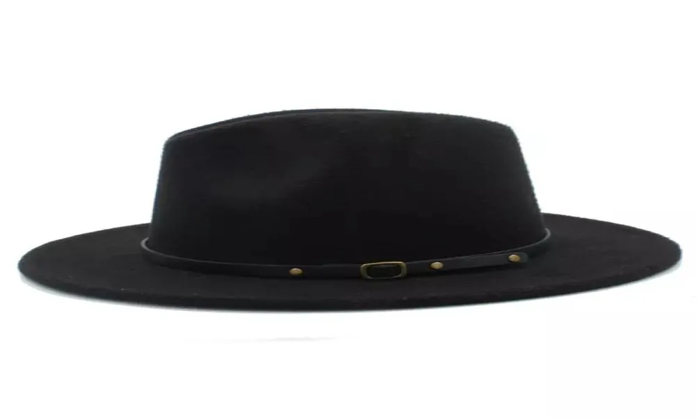 Fashion100 lã feminino outback feltro gangster trilby fedora h com aba larga jazz padrinho boné szie 5658cm x183840747