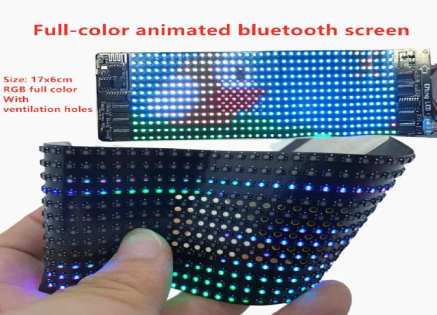 Bluetooth 풀 컬러 방수 프로그램 가능한 RGB Flexible Led 모듈 1236 픽셀 디스플레이 매트릭스 부호 앱 제어 LED 매트릭스 SN6850434