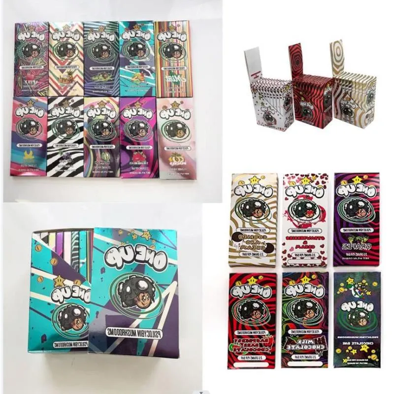 EMPTY One Up Chocolate Bar Packing Boxes Mushroom Shrooms 35G 35 Gram Oneup Packaging Package Box Cookies and Cream Display Box QR Co Chqv