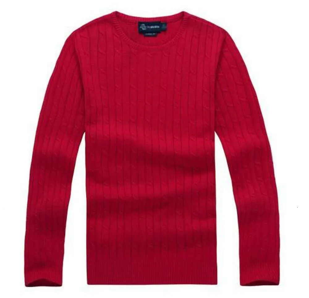 2024 Ny högkvalitativ mil Wile Polo Brand Men's Twist tröja Knit Bomull Jumper Pullover Small Horse Game 129