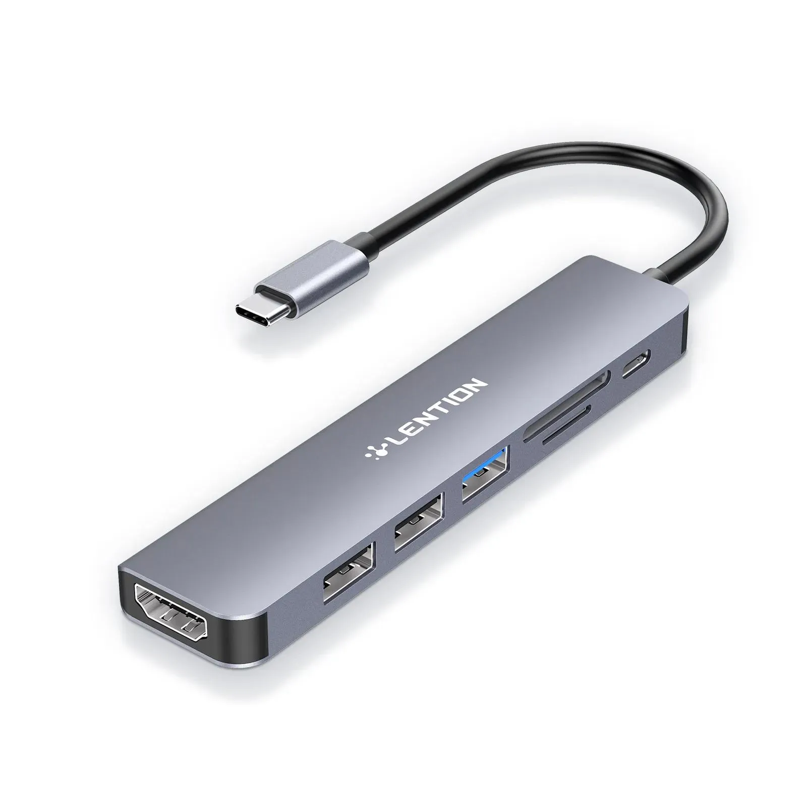 HUBS Lenty USB C HUB مع شحن 100W ، 4K HDMI ، قارئ البطاقات المزدوج ، USB 3.0 2.0 متوافق 20232016 MacBook Pro ، New Mac Air/Surfa