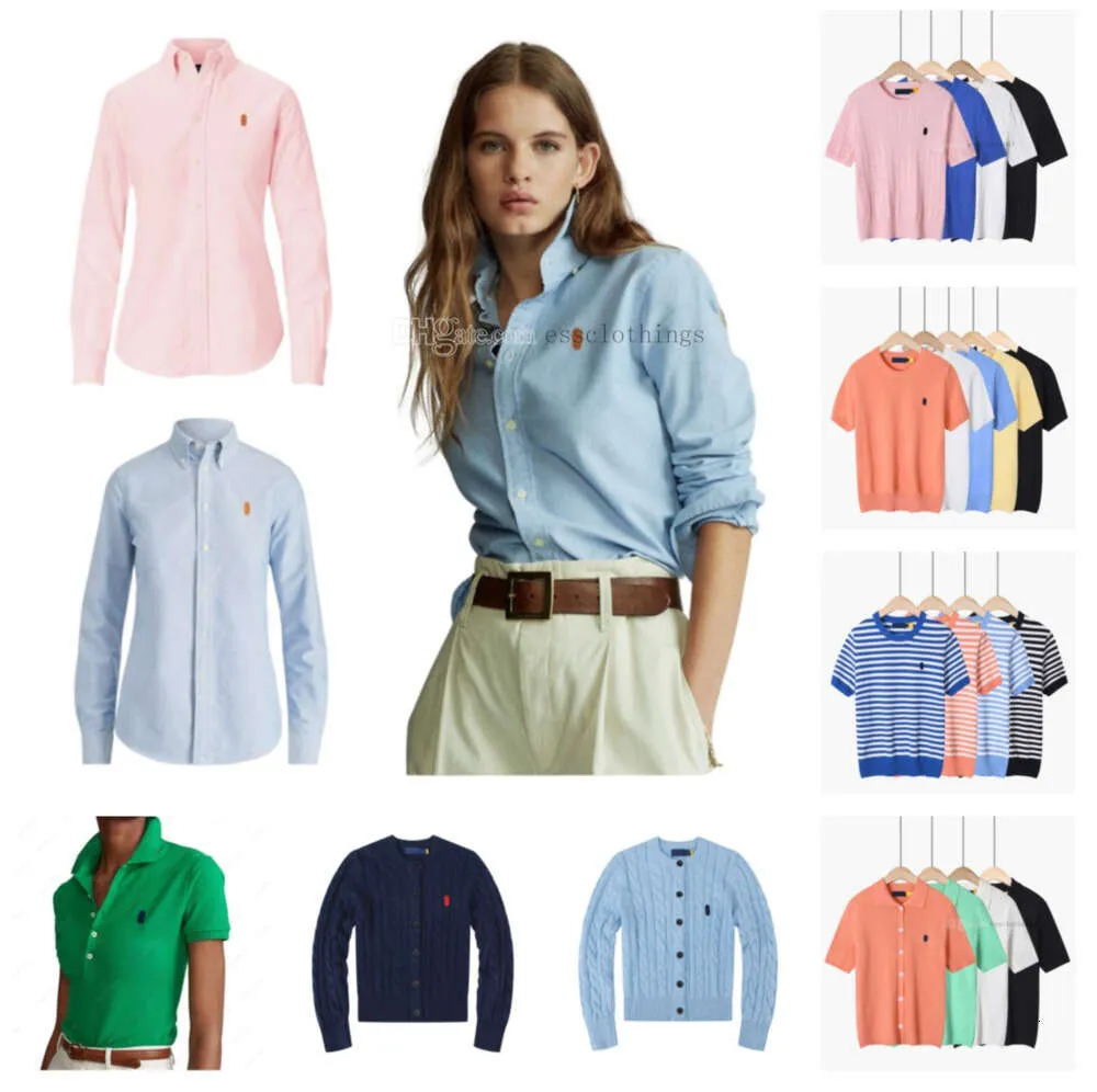 Femme Col rond et col en V Pull Designer Luxe Ralphs Polos Manteau classique Mode RL Petit Cheval Logo Broderie Tricots Laurens Bouton Tricot A221