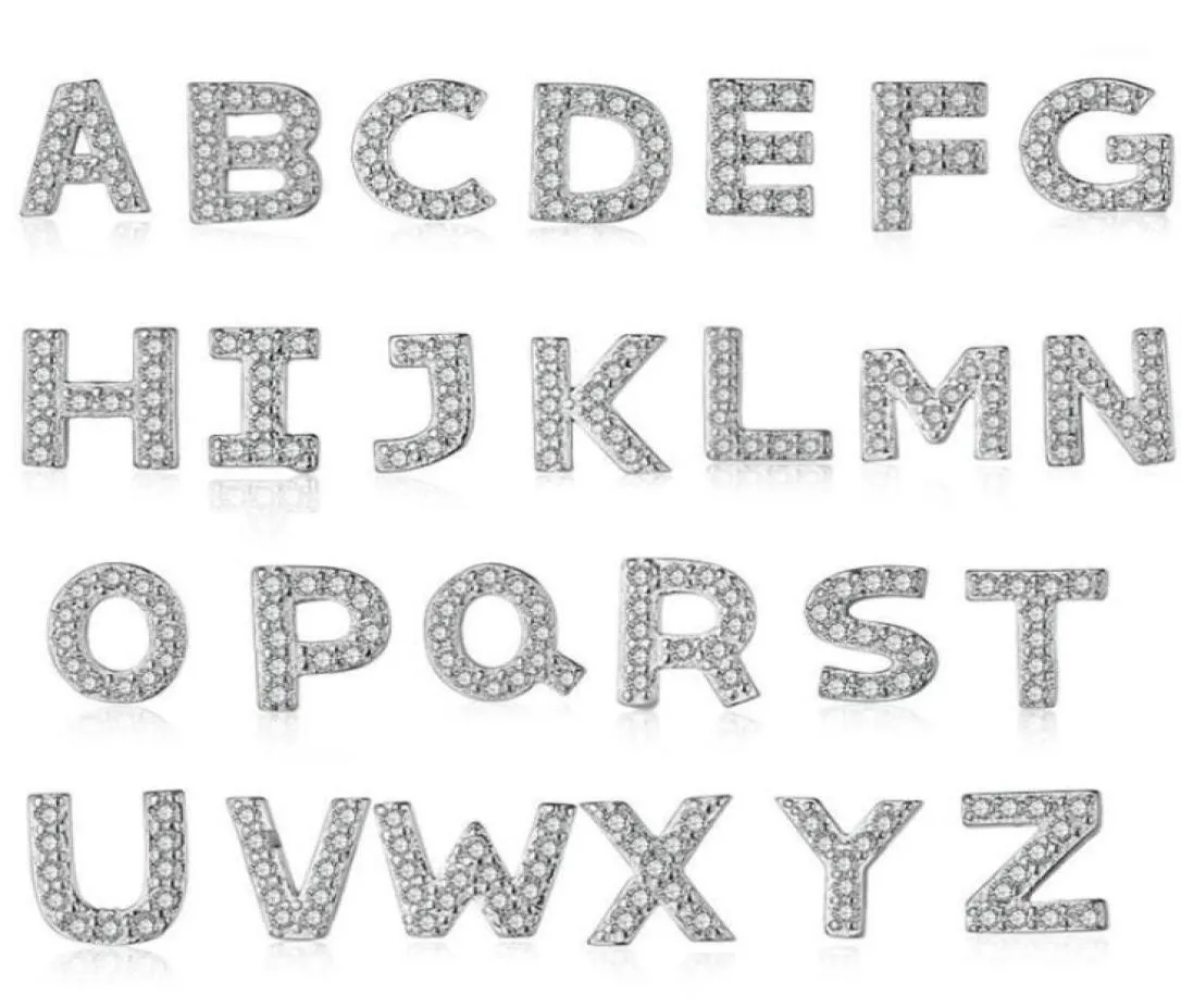 Stud Classic DIY 26 English Alphabet 925Fashion 925 Sterling Silver Jewelry Wild Crystal Exquisite A-Z Beauul earrings SE4766969262