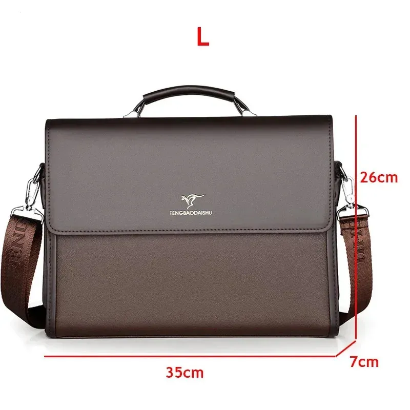 DHgate.com:Black Leather Business Tote Bag for Men