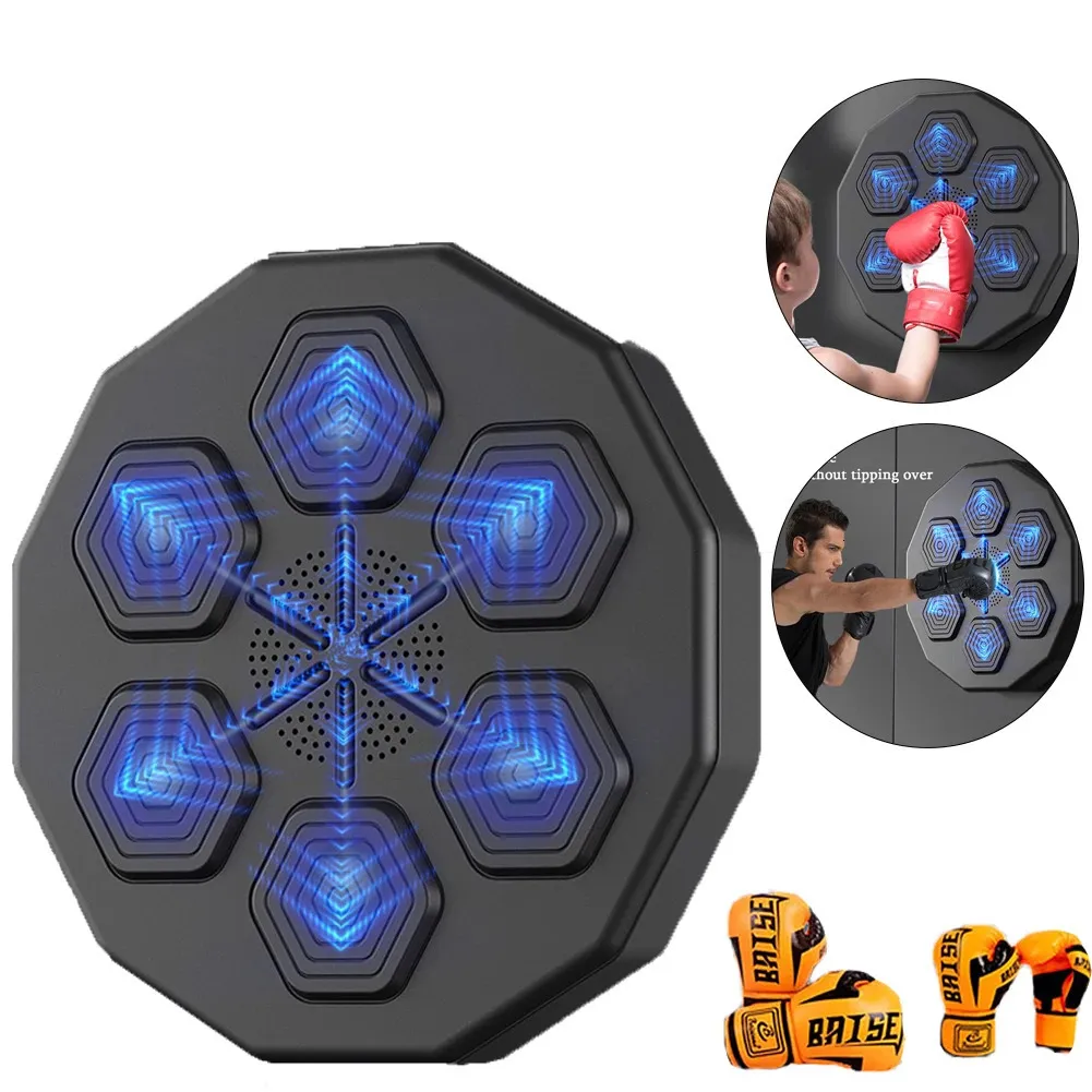 Intelligente Musik-Boxmaschine, Wandziel, LED-beleuchteter Sandsack, entspannendes Reaktionstrainingsziel für Boxsport, Beweglichkeitsreaktion, 240104