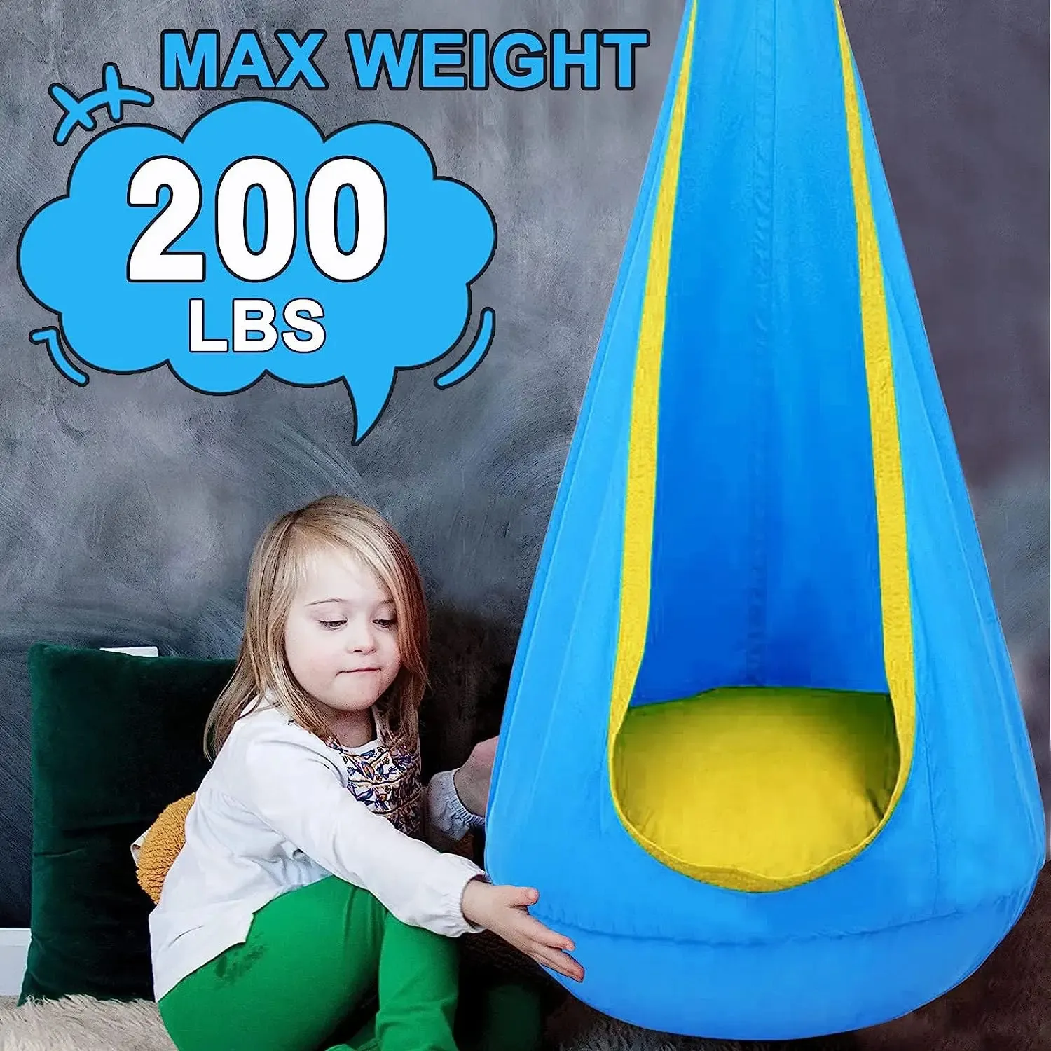 Kids Pod Swing Seat 100 Cotton Hammock Chair Childrens Outdoor Patio Swing Inflatable Hanging Chair Kids Garden Hanging Chair 240104 From Kua09 45.36 DHgate.Com