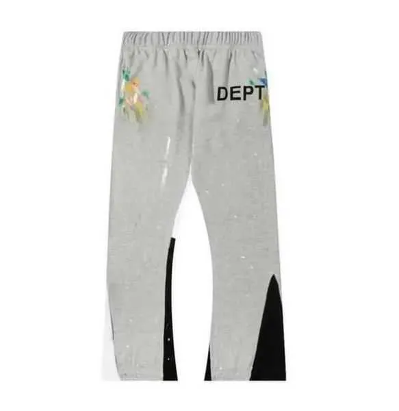 Pantalons Graffiti pour hommes Galleryse Depts Pantalons de survêtement pour femmes Galeries Dept Lettre mouchetée Imprimer Mans Couple Lâche Polyvalent Casual Straight pz