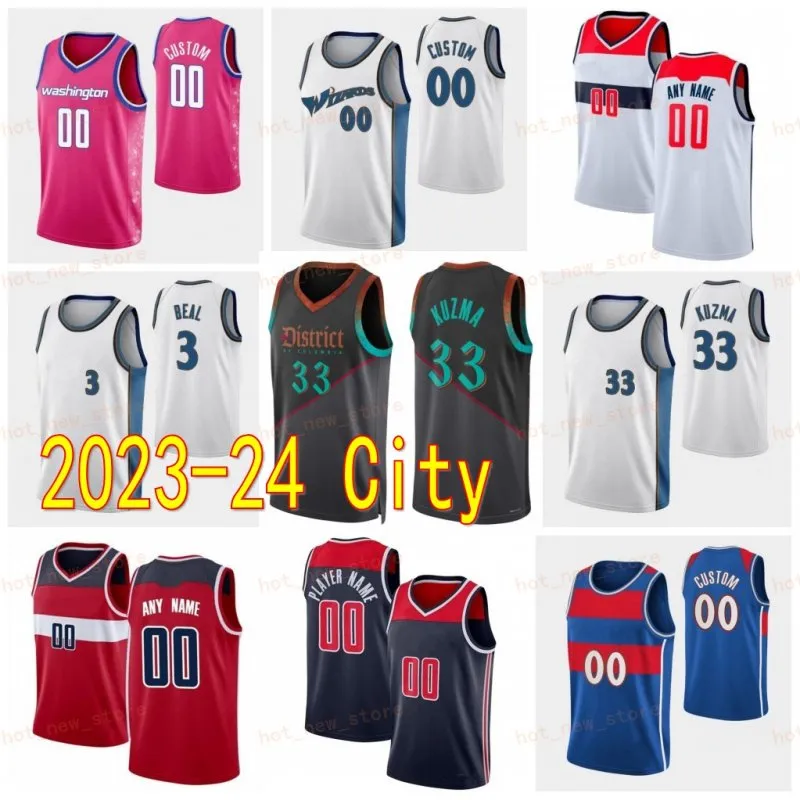 Herren Damen City Basketball Kyle Kuzma Trikot 33 Corey Kispert 24 Daniel Gafford 21 Delon Wright 55 Poole 13 Tyus Jones 5 Earned Classic Blau Rot Weiß Grau Schwarz