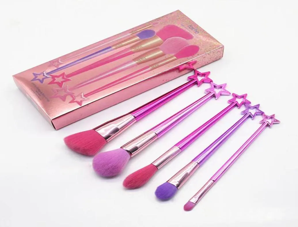Handla nya produkter 5 Pack Makeup Brushes Tarte Star Decoration Handle Makeup Brush Set Makeup Tools3709569