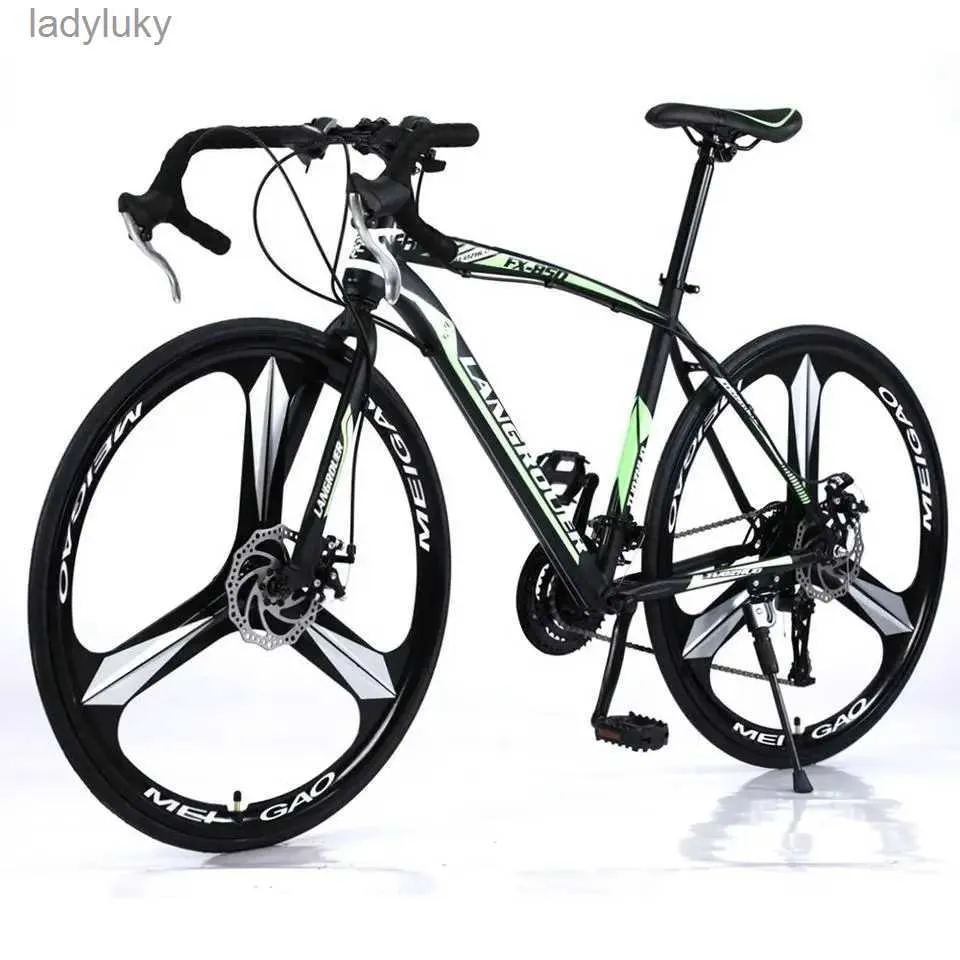 Cyklar nyaste 700c Carbon Road 21 24 27 30 Speed ​​26 Inch Urban City Bicycles Cycling Disc Brake High Carbon Steel Onroad Mountain Bikel240105