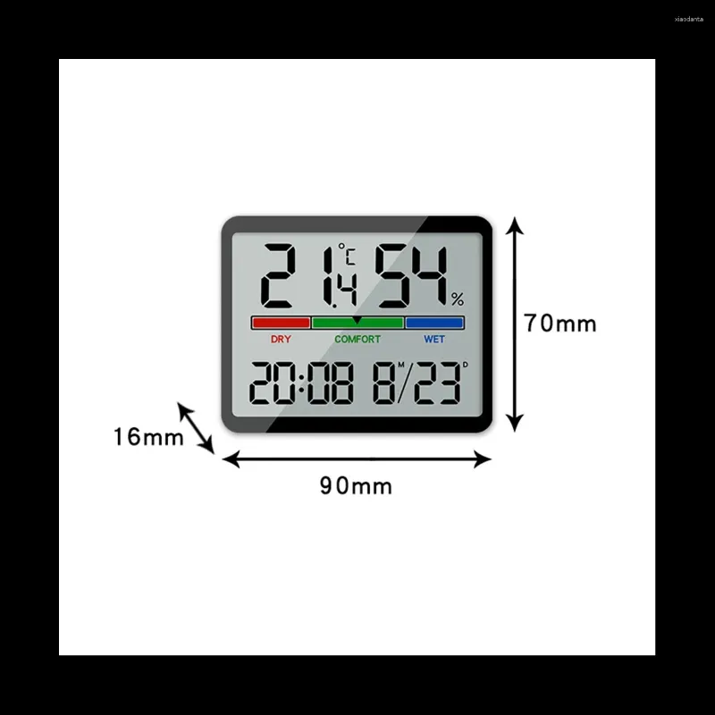 Wall Clocks Digital Alarm Clock Temperature And Humidity Meter Multifunctional Indoor Household Electronic -A