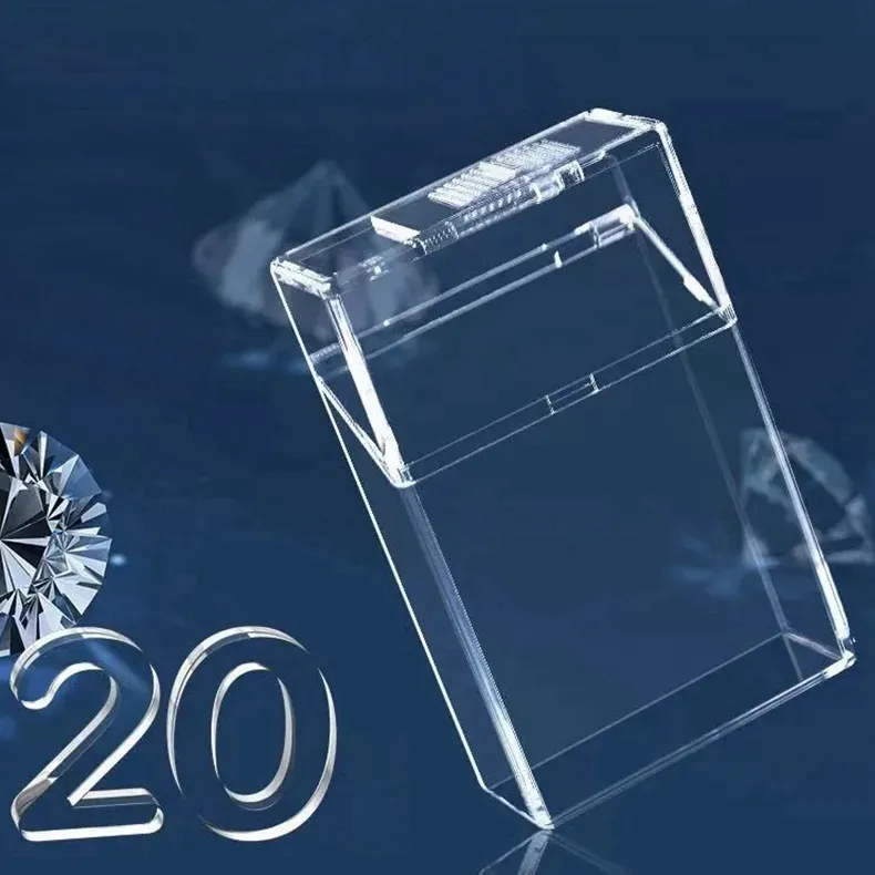 Färgglada abs svart transparent rökning Preroll Cigarett Storage Box Portable Innovative Open Dry Herb Tobacco Housing Holder Stash Case