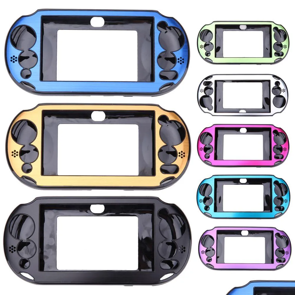 ケースカバーバッグアルミニウムメタルスキンプロテクターハード保護ケースエルコンソールシェルボックスPS vita 2000 DHS FedEx EMS SHIP DRO DHMPK