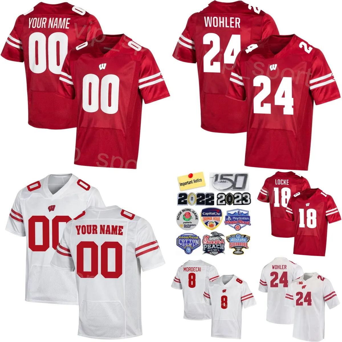 Mans Futebol Wisconsin Badgers College 18 Braedyn Locke Jerseys 0 Braelon Allen 1 Chez Mellusi 6 Will Pauling 24 Hunter Wohler 8 Tanner Mordecai University Costurado