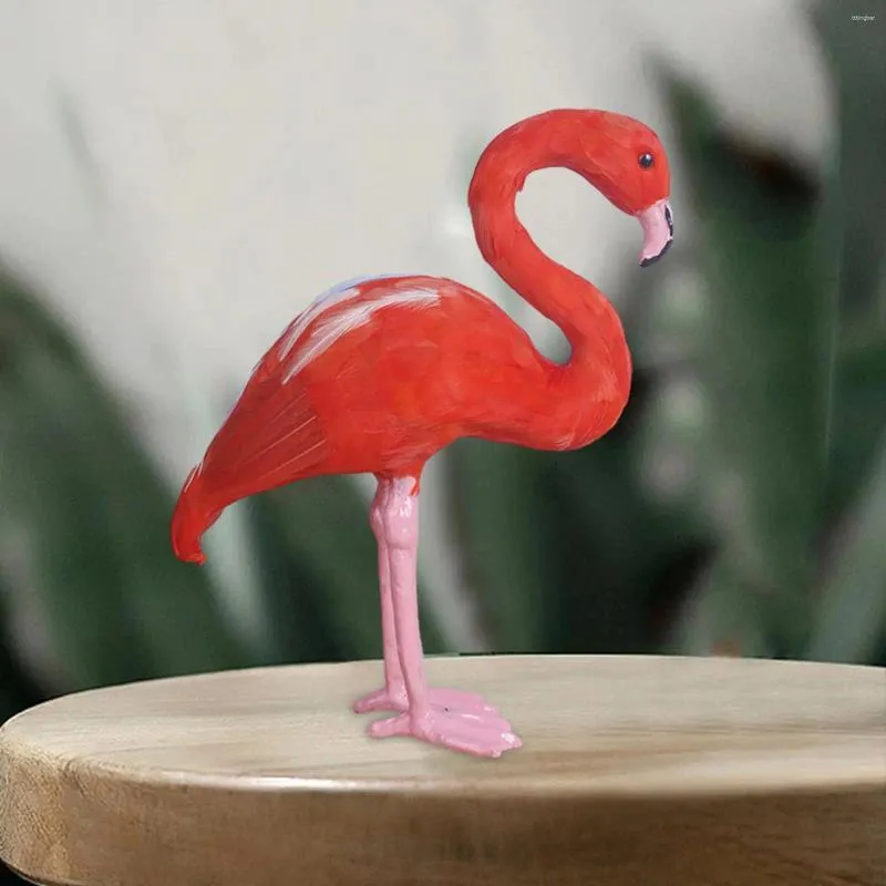 Trädgårdsdekorationer flamingo staty realistisk imitation fågelmodell konst djur figurskulptur för uteplats bakgård utomhus dekoration