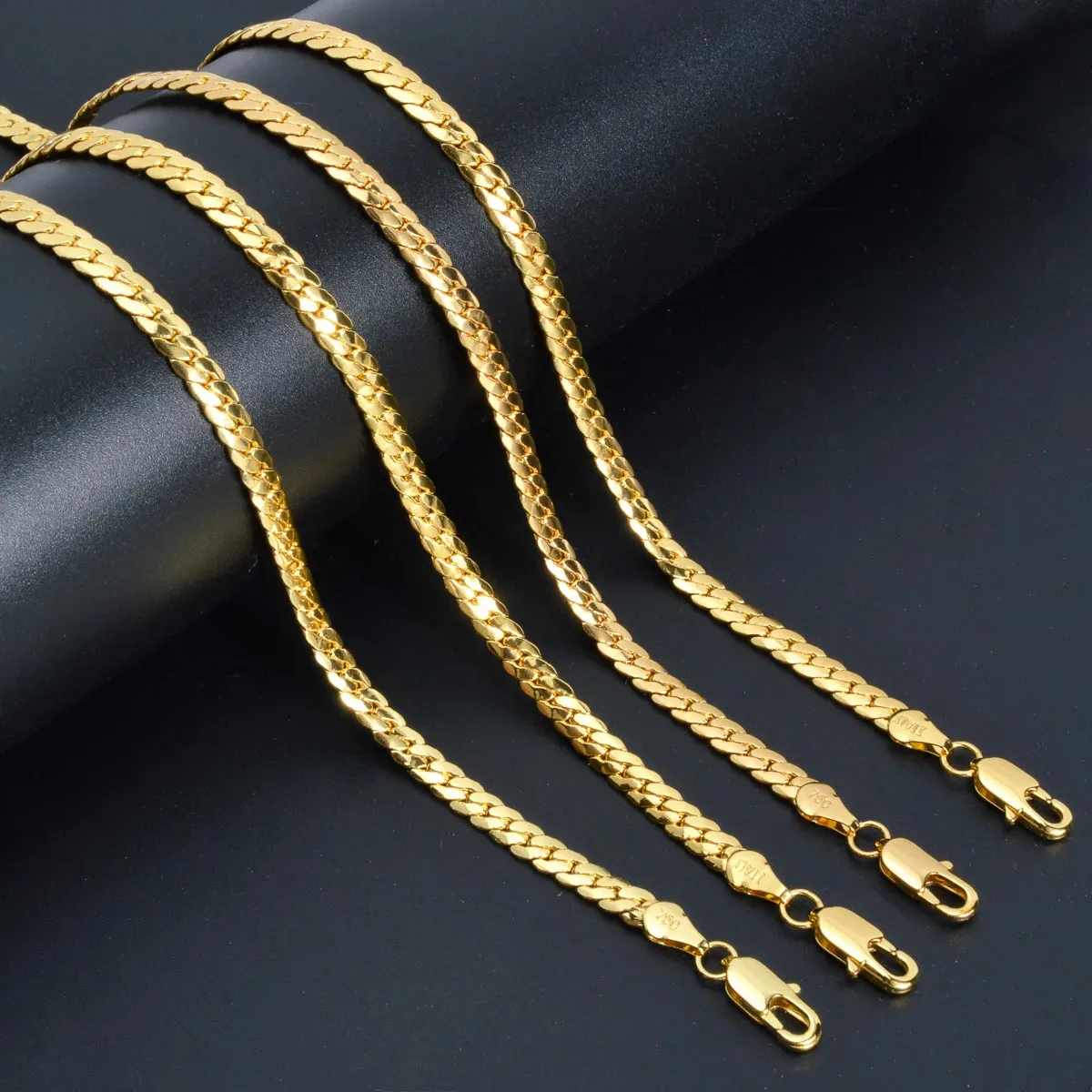 Diana Baby Long Hiphop Link Chain Necklace For Women Men Fashion Italian Neck Jewelry Gold Color Choker Accessories Gift For Him 240104