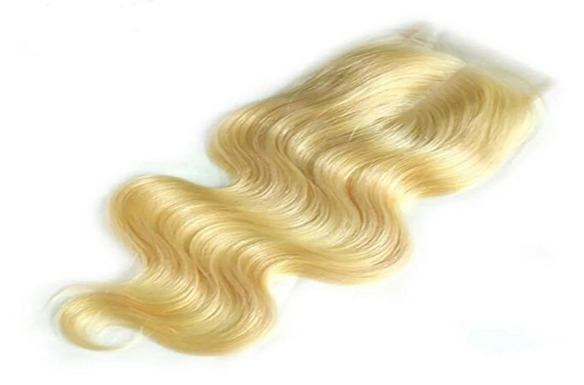 Capelli malesi peruviani 613 onda del corpo chiusura bionda brasiliana 4x4 chiusura capelli brasiliani chiusura pizzo biondo brasiliano biondo Ext6583639