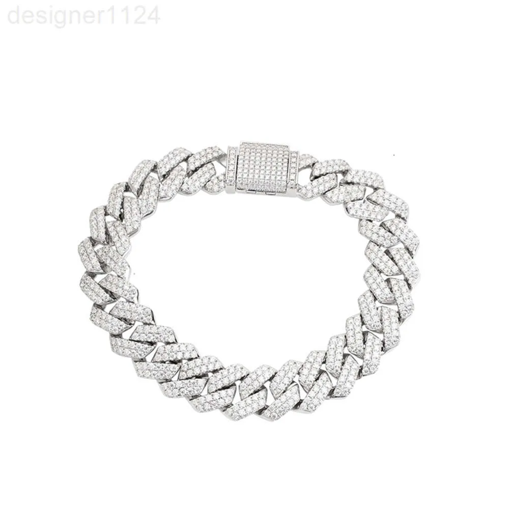Bracelet Cuban Link Moissanite 10mm - Argent 925 Plaqué Or Blanc - VVSROOM