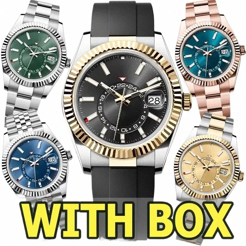 mens Watch Designer Watches High Quality Luxury Watches SKY 42MM Automatic Machinery Movement 904L Watches Stainless Steel Luminous Sapphire With Box x1zg#