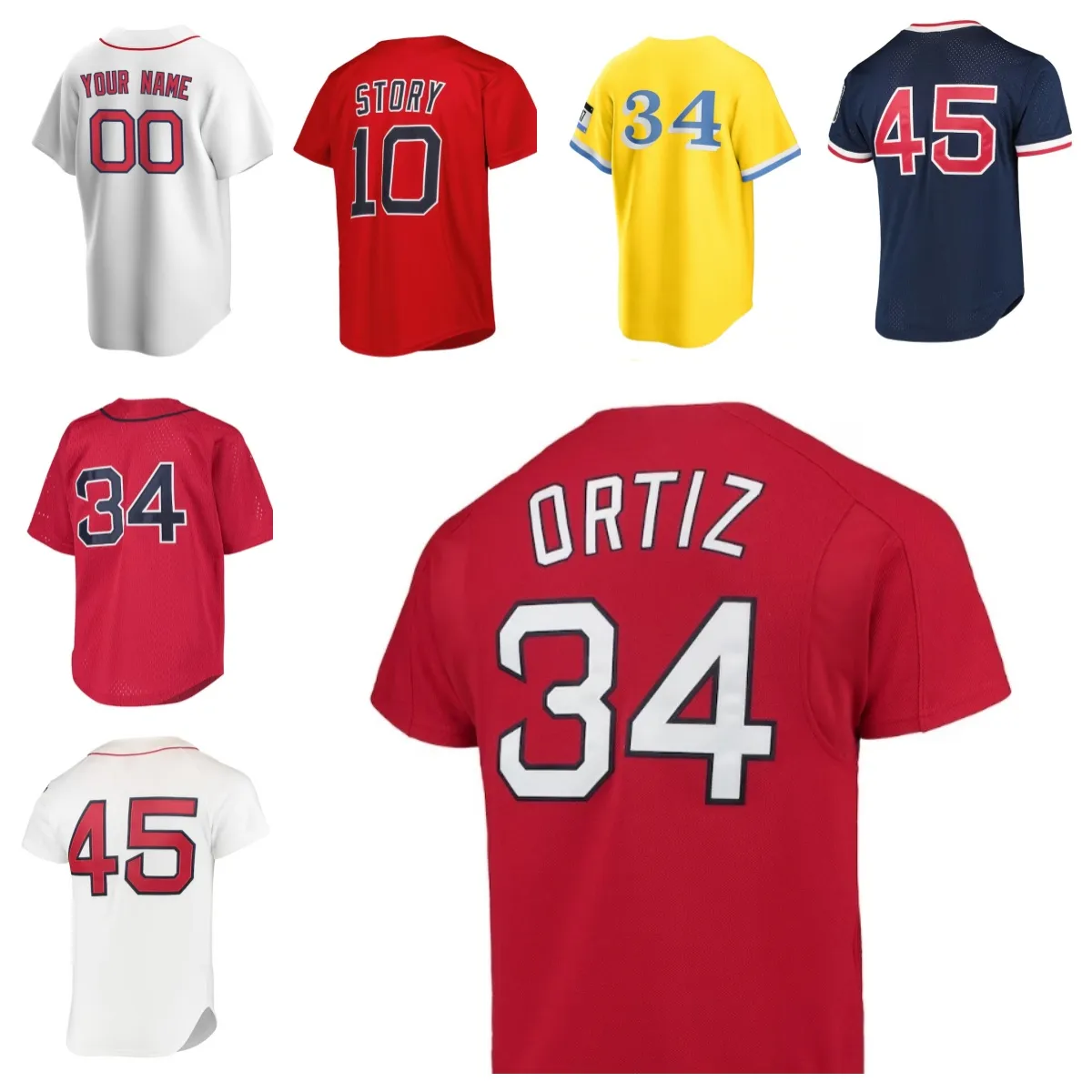 Personnaliser 55 CHRIS MARTIN 12 CONNOR WONG 11 ENMANUEL VALDEZ Maillot de baseball 5 ENRIQUE HERNANDEZ 22 GARRETT WHITLOCK 28 J.D. MARTINEZ 65 JAMES PAXTON Yth-6XL taille