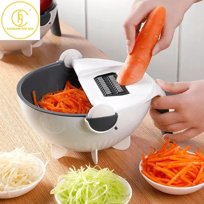 Многофункциональная терка для резки овощей, асфальтовая корзина, корзина для мытья овощей, картофелерезка, шлифовальная машина для картофельных чипсов 240104