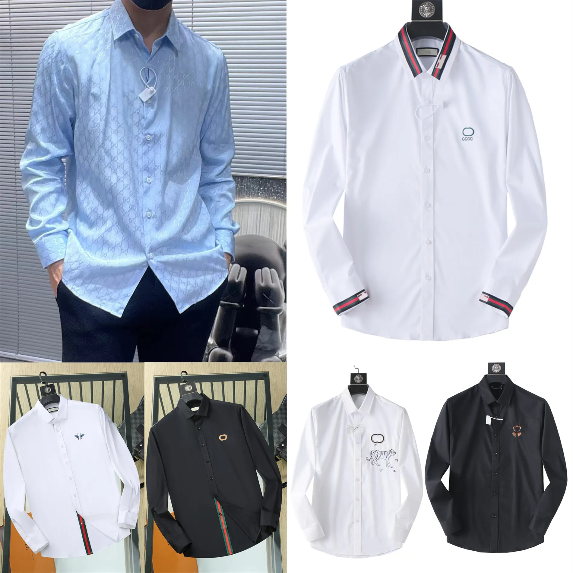 Mens Dress Shirts Business Fashion Casual Shirt Designer Brands Men Shirts Asian size M-3XL jjllk18