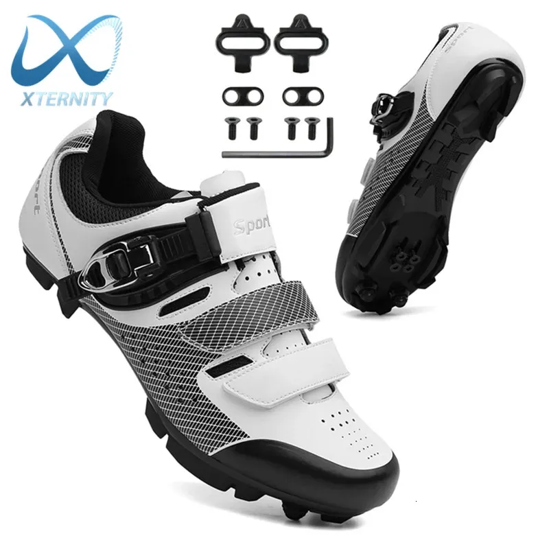 Chaussures de cyclisme de vélo de montagne professionnelles chaussures de VTT à taquet plat chaussures SPD en plein air autobloquantes grande taille 48 baskets de vélo de course hommes 240104